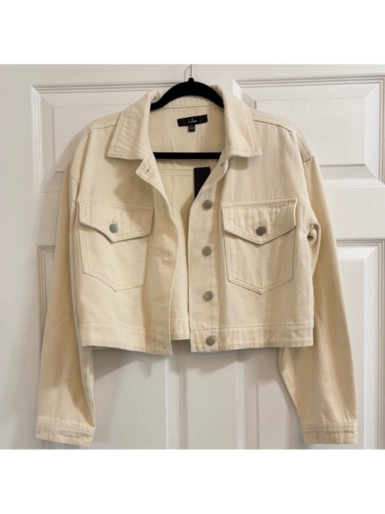 Lulus Heard About You Off-White Cropped Twill Jacket - Picture 4 of 6